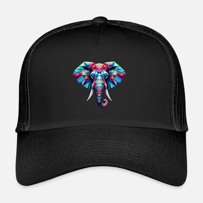 Elephant in polygon illustration Trucker Cap