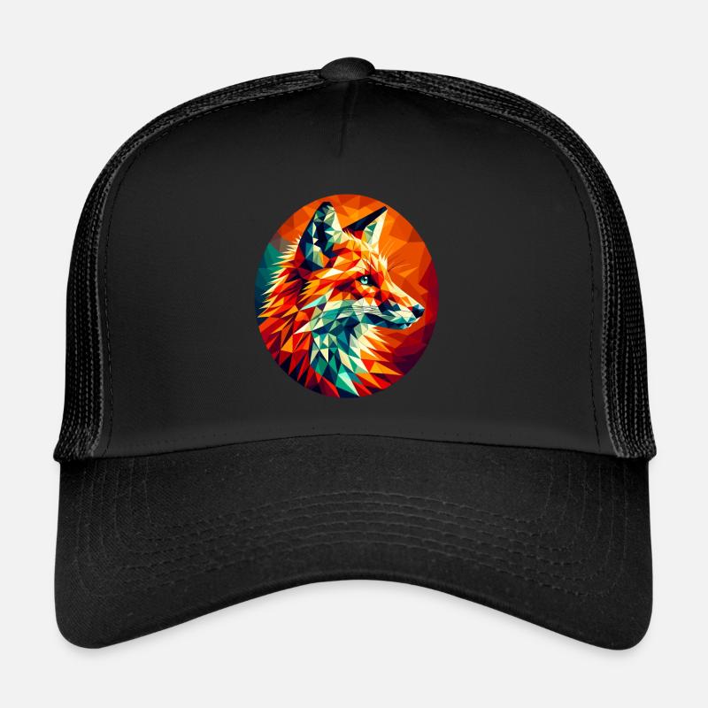 Renard dans l’illustration polygonale Casquette trucker 