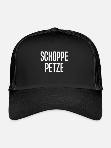 Schoppepetze Hessen Hesse Dialecte hessois - Casquette trucker  - noir/noir - Devant