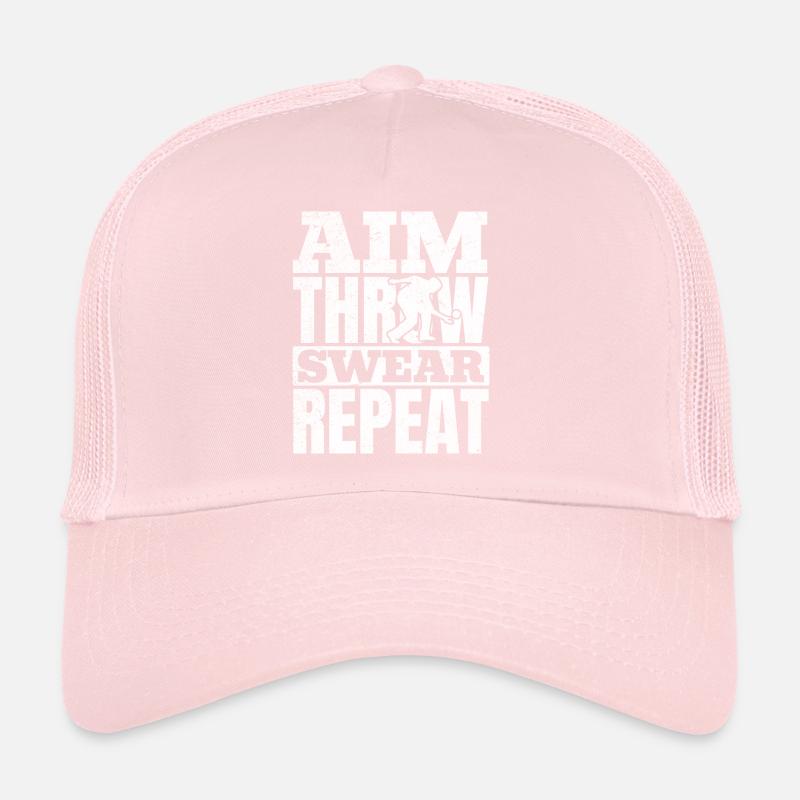 Floorball Player - Aim Throw Swear Repeat - Unihoc Trucker Cap
