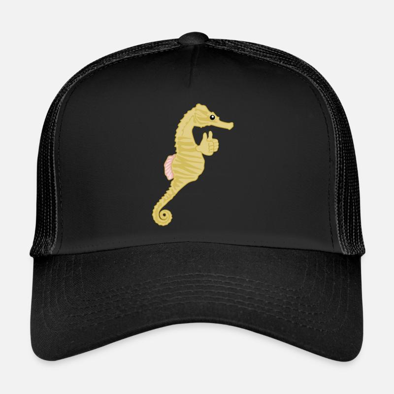 Hippocampe Pouces Hippocampes - Casquette trucker  - noir/noir