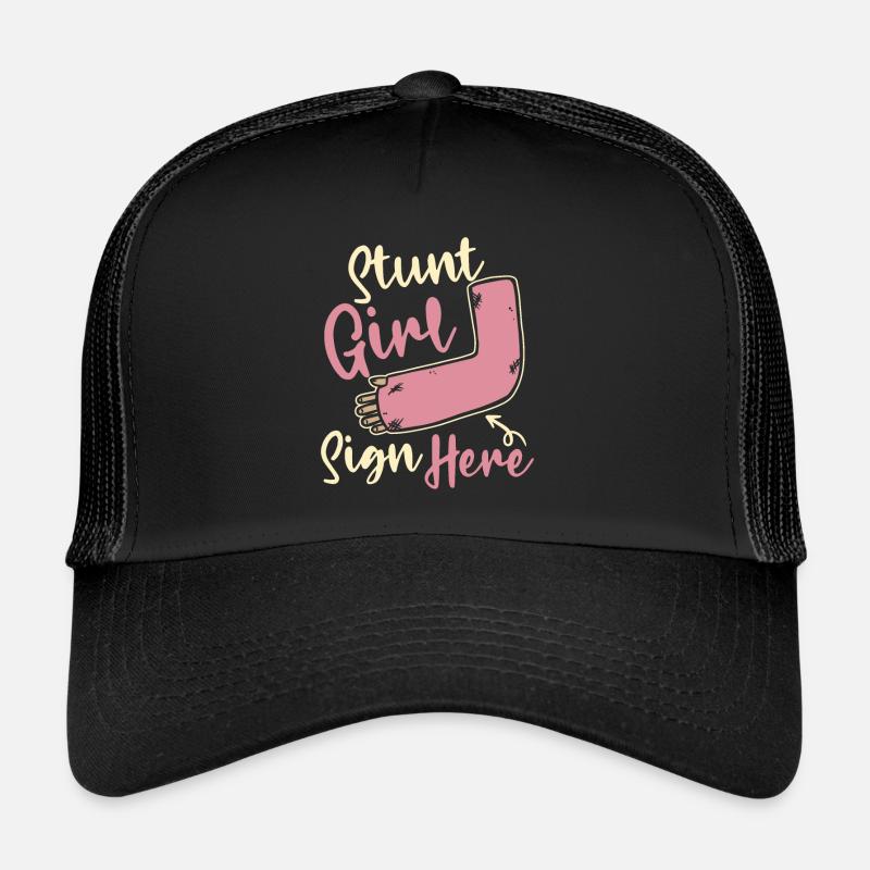 Stunt Girl Sign Here Broken Bone Broken Finger Trucker Cap