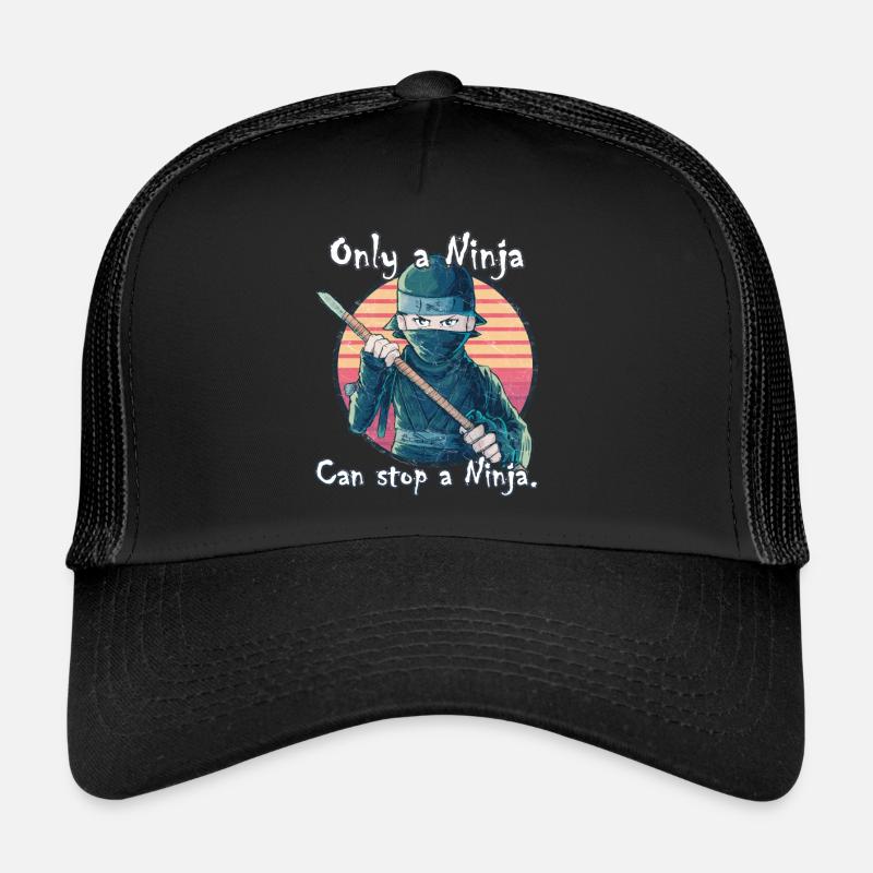 Seul un Ninja peut arrêter un Ninja - Casquette trucker  - noir/noir