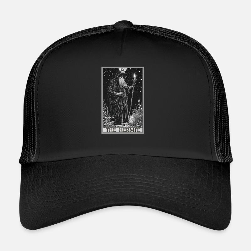 Tarotkarten Tarotkarte The Hermit Der Eremit - Trucker Cap - Schwarz/Schwarz