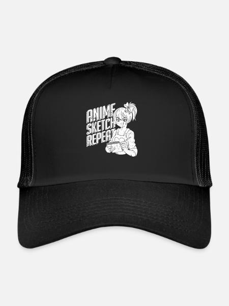 Anime Manga Anime Fille - Casquette trucker  - noir/noir - Devant