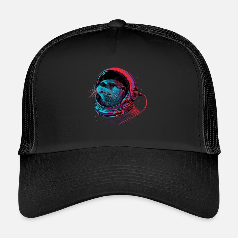 Otter Space Funny Otter Astronaut Trucker Cap
