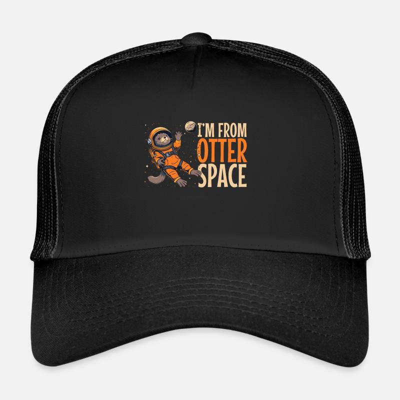 Otter Space Lustig Otter Astronaut - Trucker Cap - Schwarz/Schwarz
