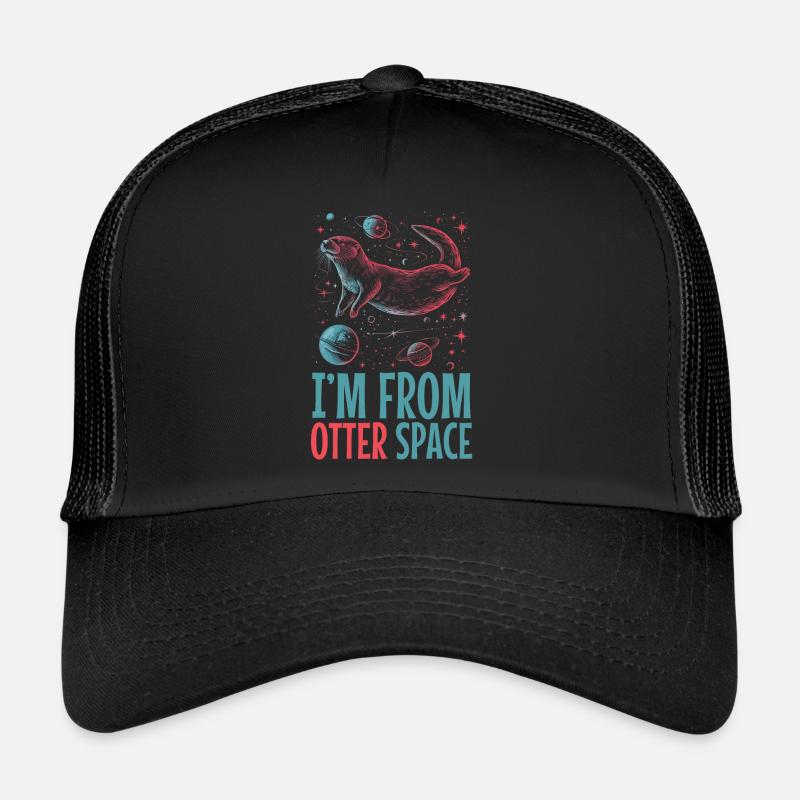 Otter Space Funny Otter Astronaut - Trucker Cap - black/black