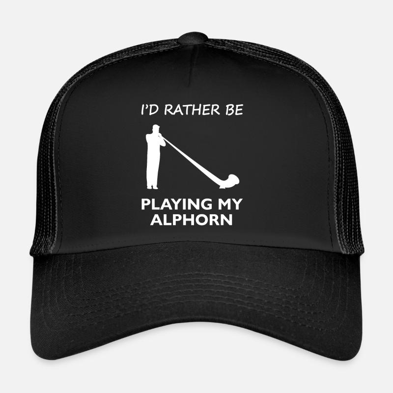 Gift for Alphorn Lovers - Prefer to Play - Trucker Cap - black/black