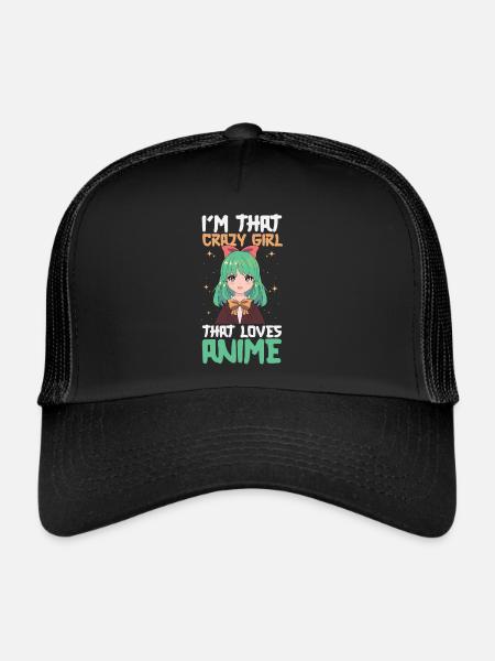 Anime Manga Anime Fille - Casquette trucker  - noir/noir - Devant
