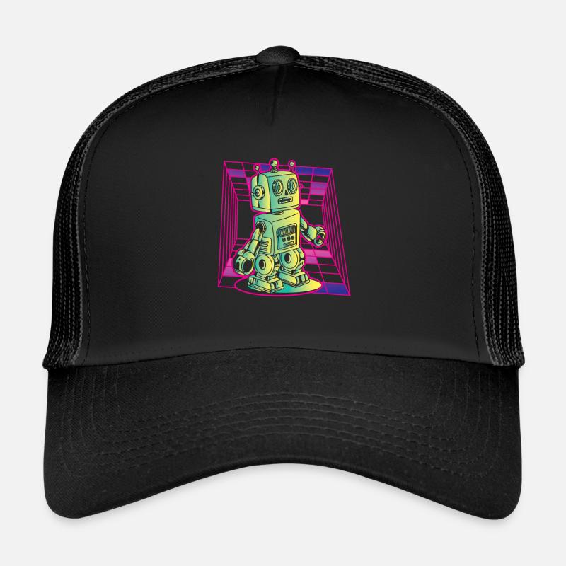 Robot Retro Vintage Robotics Technology Trucker Cap