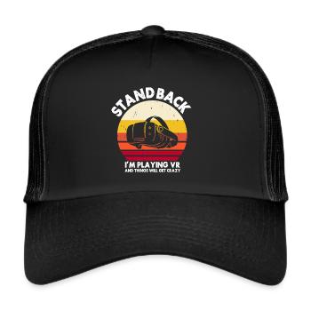 Virtual Reality VR Gamer Funnz - Trucker Cap - Schwarz/Schwarz - Vorne