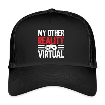 Virtual Reality VR Gamer Funnz - Trucker Cap - Schwarz/Schwarz - Vorne