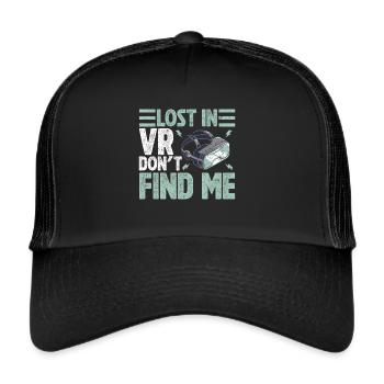 Virtual Reality VR Gamer Funnz - Trucker Cap - Schwarz/Schwarz - Vorne