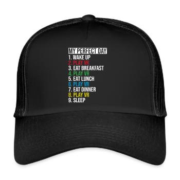 Virtual Reality VR Gamer Funnz - Trucker Cap - Schwarz/Schwarz - Vorne