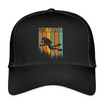 Diving Diver Ocean Lovers - Trucker Cap - black/black - Front