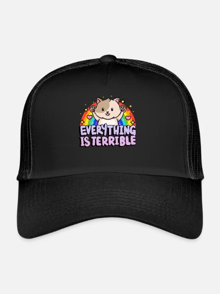 Everything is horrible sarcasm rainbow - Trucker Cap - black/black - Front