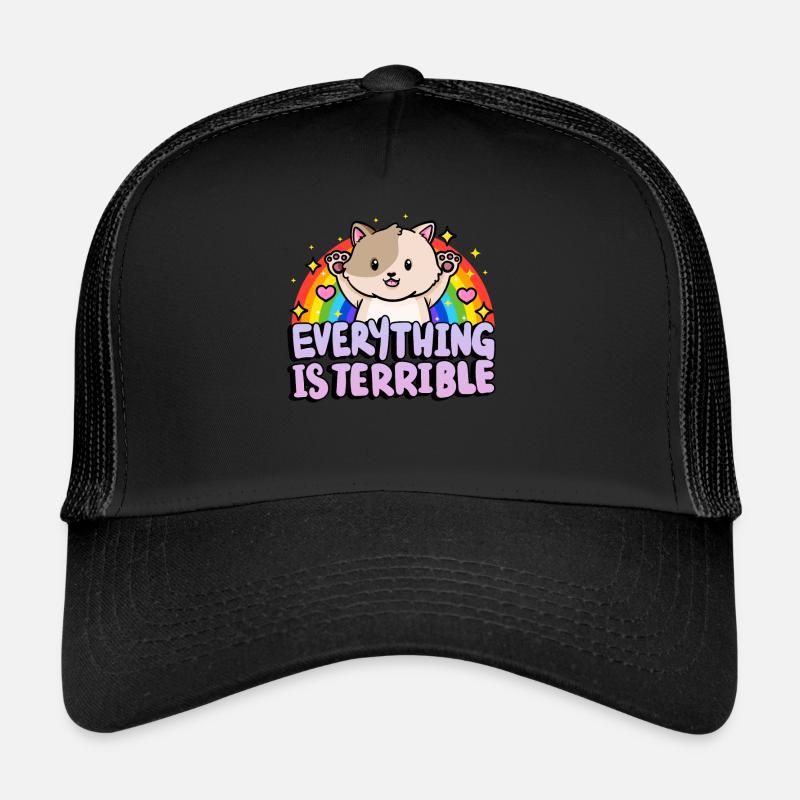 Alles Ist Schrecklich Sarkasmus Regenbogen Trucker Cap
