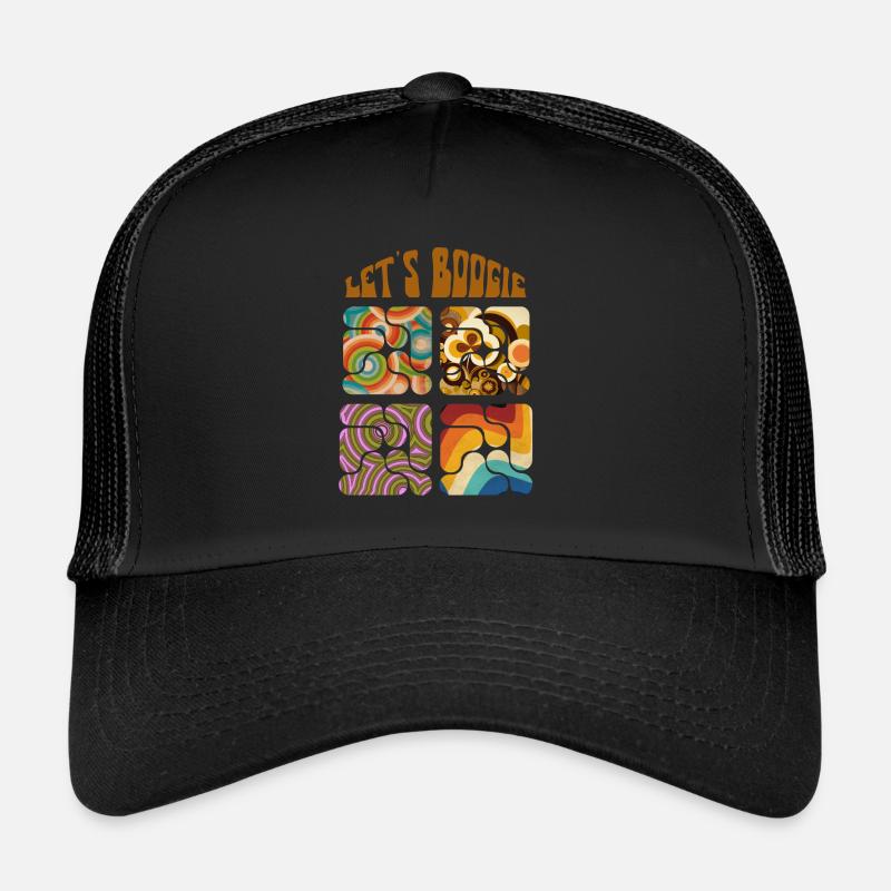 Let's boogie retro pattern Trucker Cap
