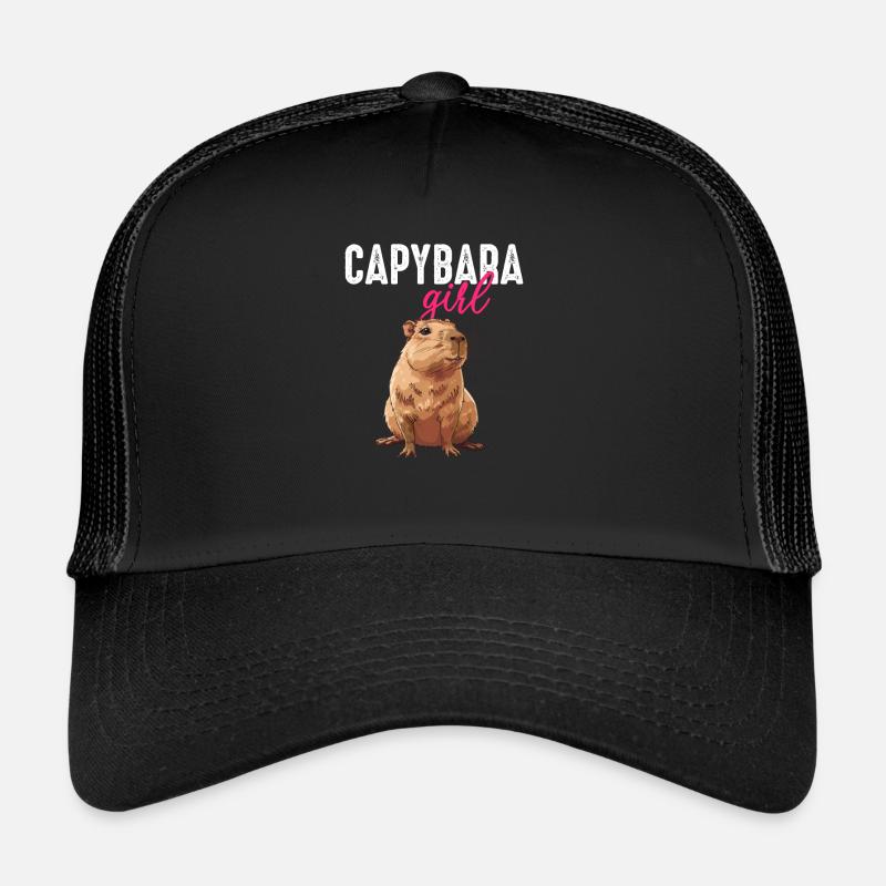 Capybara girl - Trucker Cap - Schwarz/Schwarz