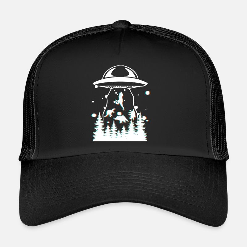 Alien Dinosaur UFO Abduction Trucker Cap