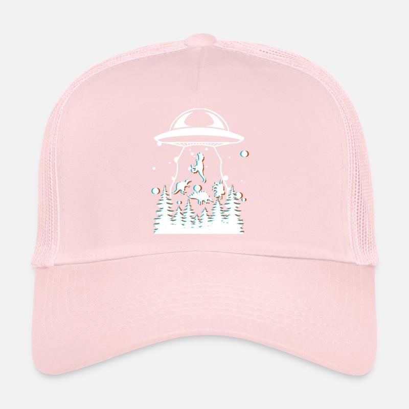 Alien Dinosaur UFO Abduction Trucker Cap
