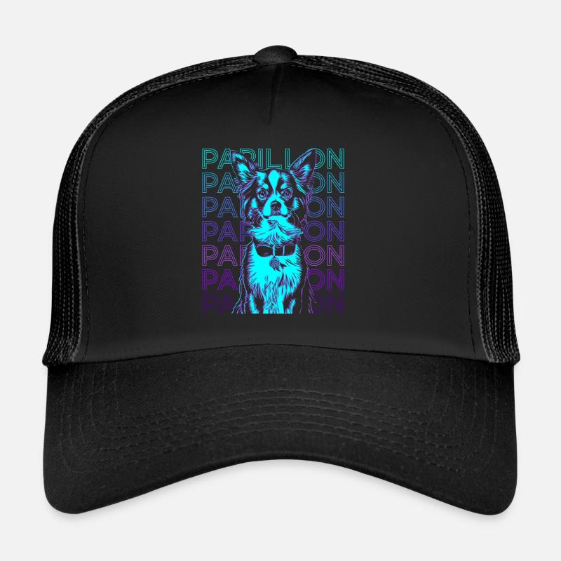 Papillon Chien Rétro Casquette trucker 