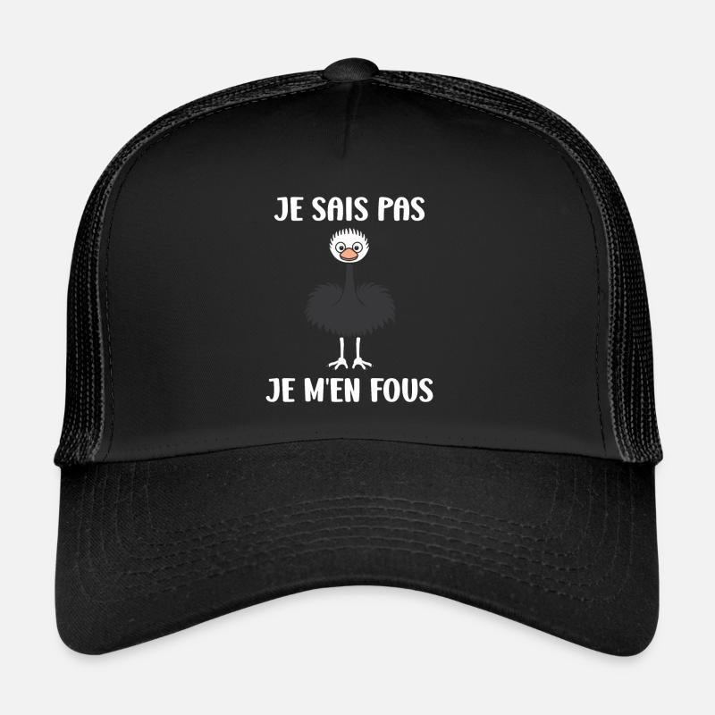 Citation autruche - Casquette trucker  - noir/noir