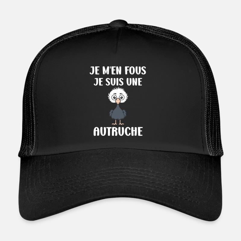 Citation autruche - Casquette trucker  - noir/noir