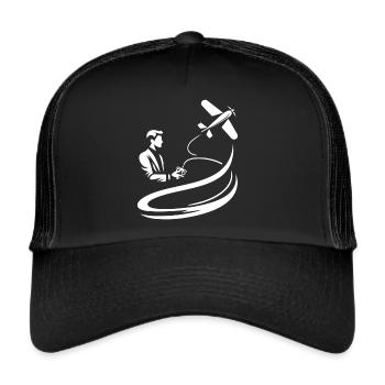 Flight with the remote-controlled plane - Trucker Cap - black/black - Front