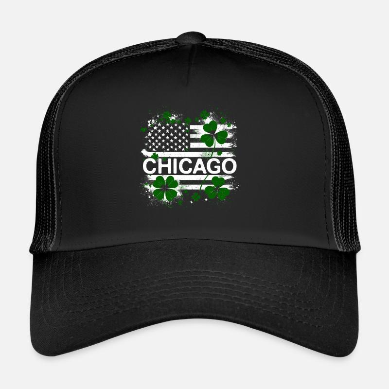 Drapeau américain Chicago Saint-Patrick Casquette trucker 