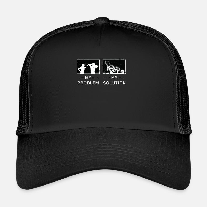 Mower My Problem My Solution Pictogram Dad Mom Trucker Cap