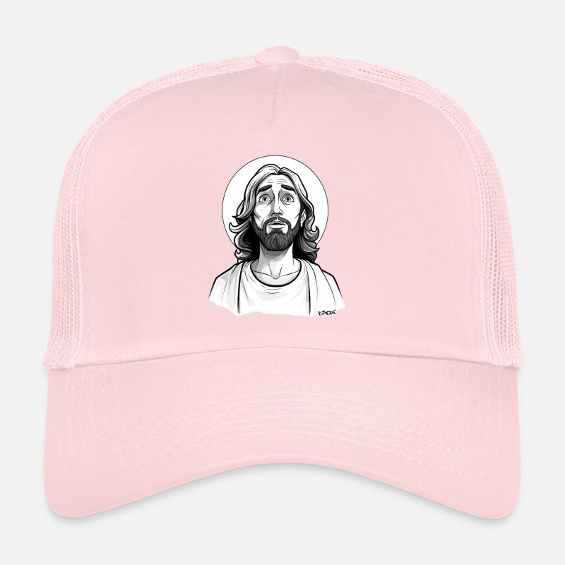 Aïe, un gars ressemblant à Jésus avec une auréole Casquette trucker 