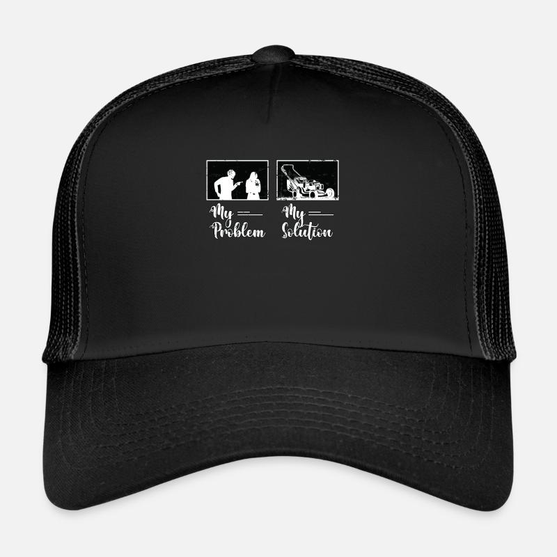 Mower My Problem My Solution Pictogram Mom Dad Trucker Cap