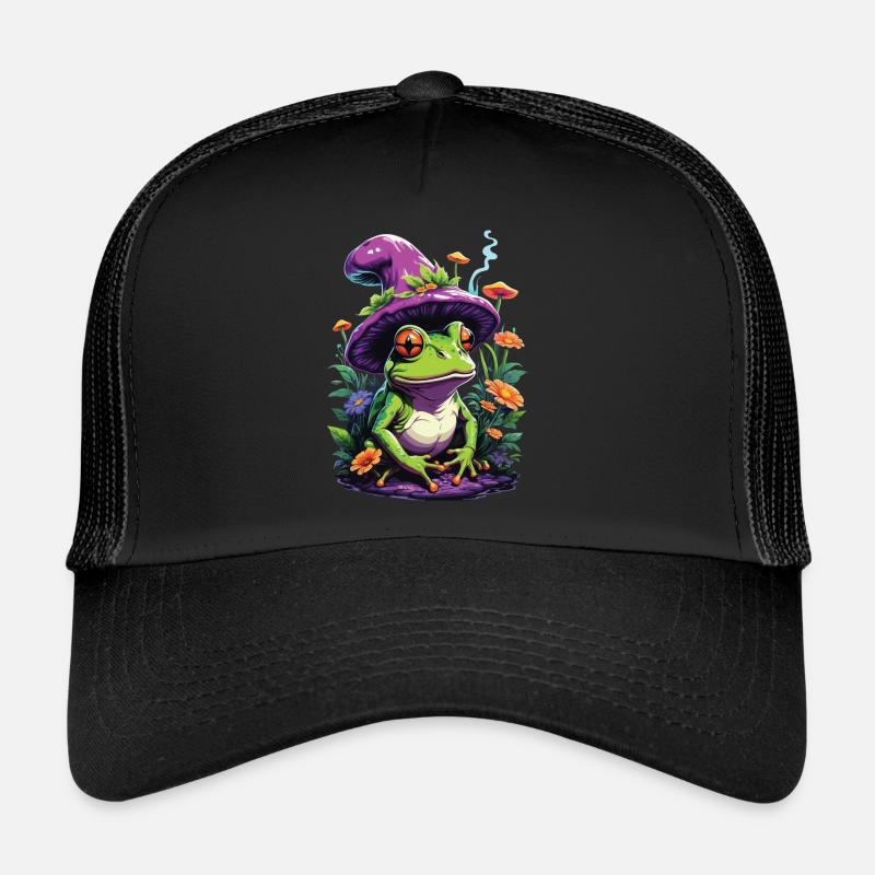 Magier Frosch Psychedelic Art Wald Pilze Trucker Cap