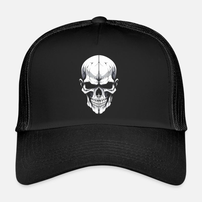 Crâne fendu blanc et cool Casquette trucker 