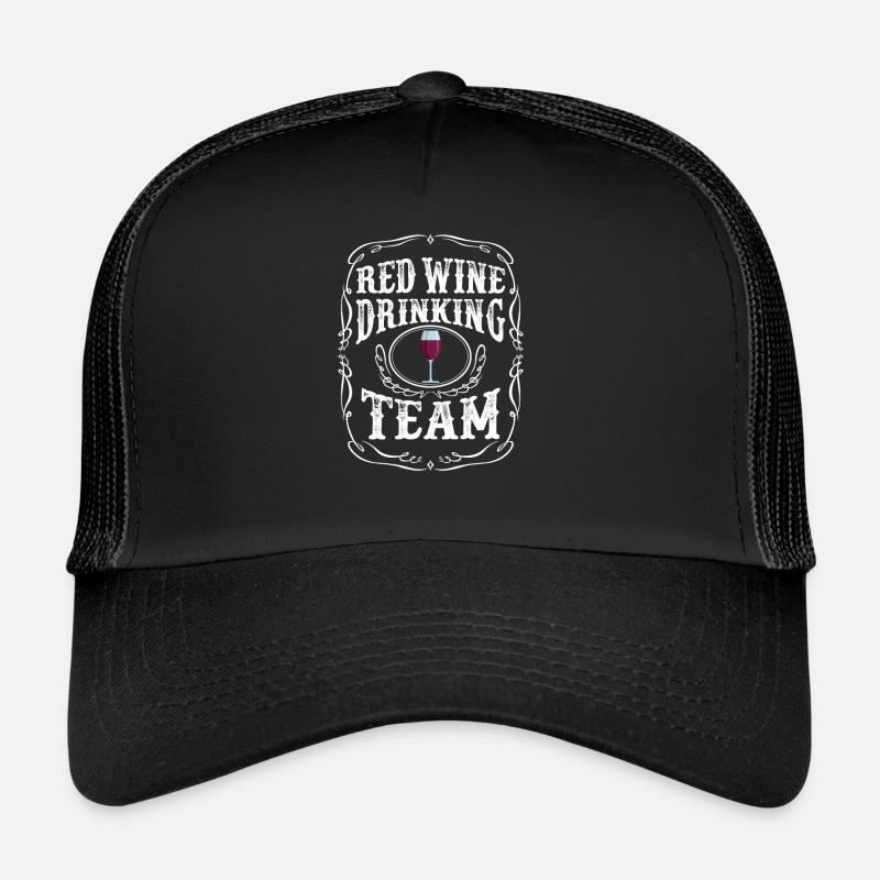 Red Wine Drinking Team T-Shirt Boisson alcoolisée Casquette trucker 