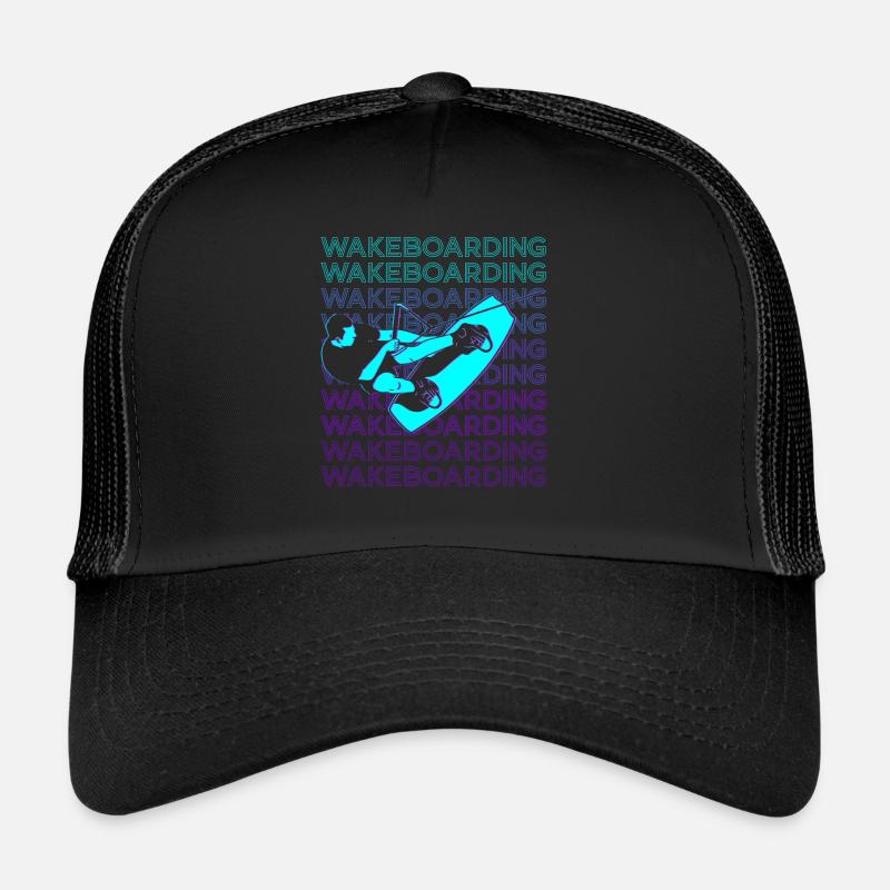 Wakeboarding Wakeboard Wakeboarder Retro - Trucker Cap - Schwarz/Schwarz