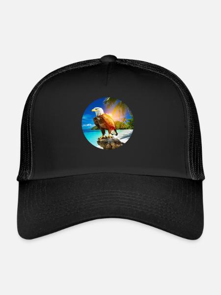Eagle at Eagle Beach Aruba Summer Vacation - Trucker Cap - black/black - Front
