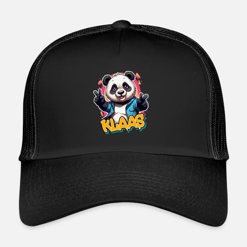 KLAAS - Handsome boy name with cool panda Trucker Cap