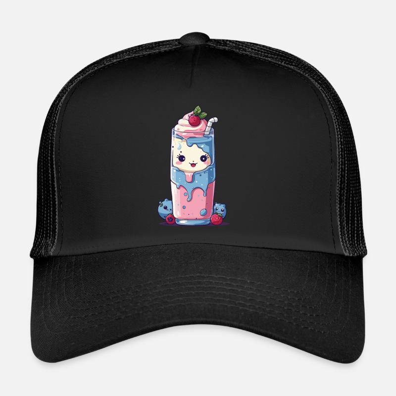 Blueberries Milkshake Fun Kawaii Anime Trucker Cap