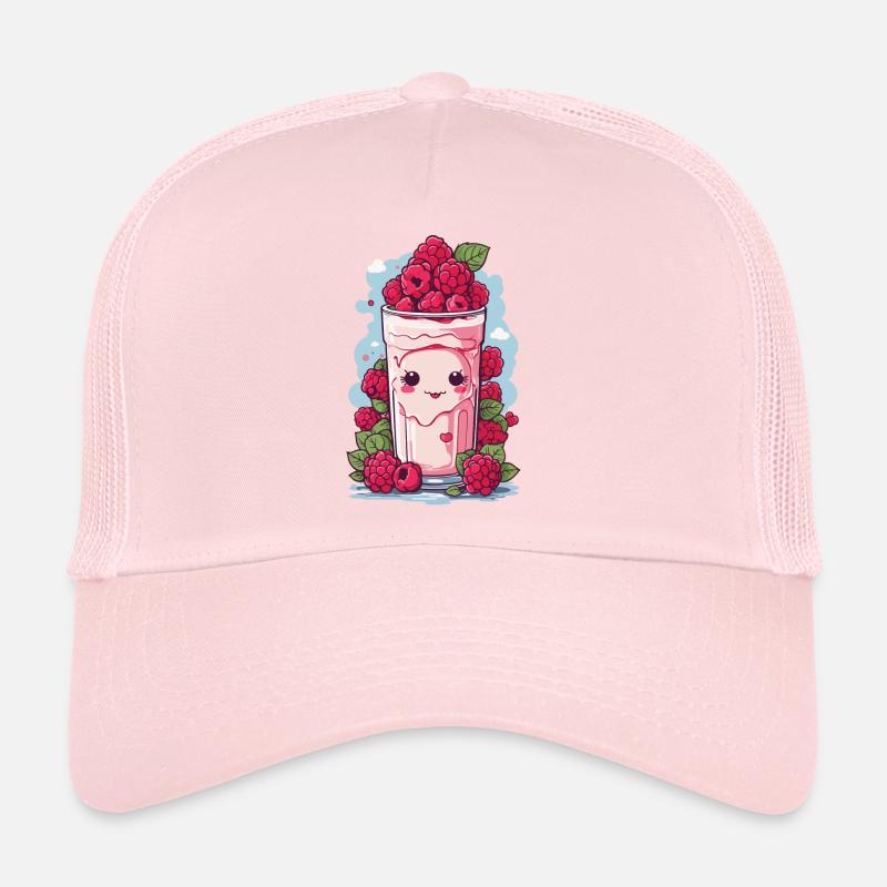 Framboises Mignon Milkshake Kawaii Anime Fun Casquette trucker 