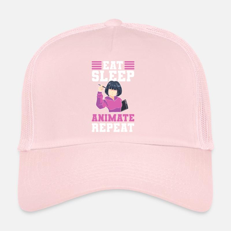 Visual Artist Animate 3D Art Eat Sleep Animate Trucker Cap