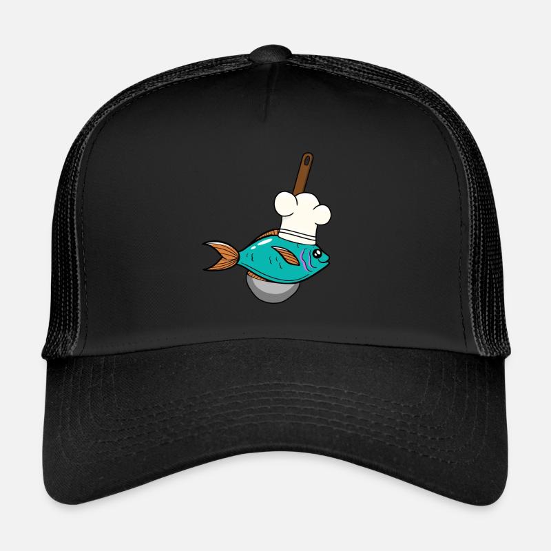 Poisson Poisson Chef Chapeau De Soupe Louche Casquette trucker 