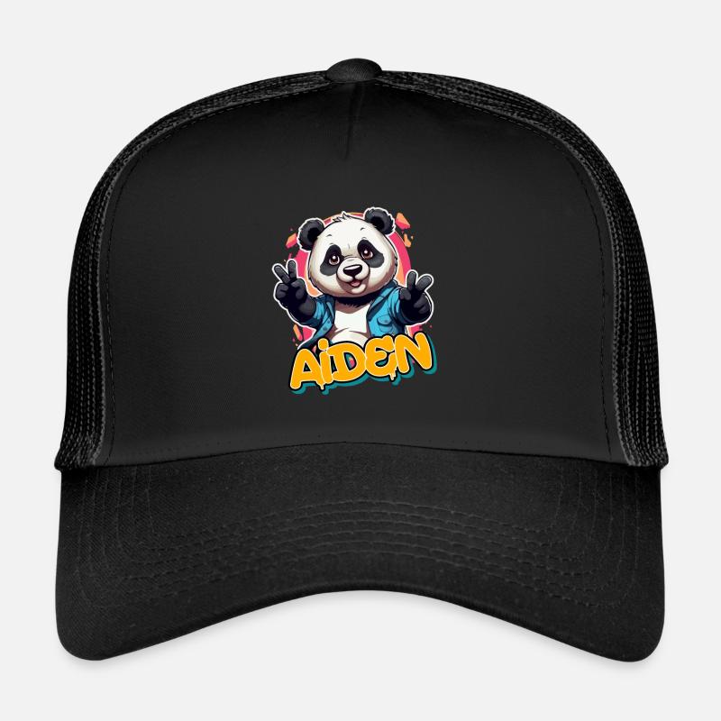 AIDEN - Beau nom de garçon avec Cool Panda Casquette trucker 