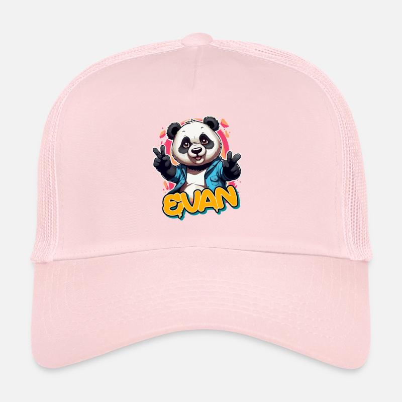 EVAN - Beautiful boy name with cool panda Trucker Cap