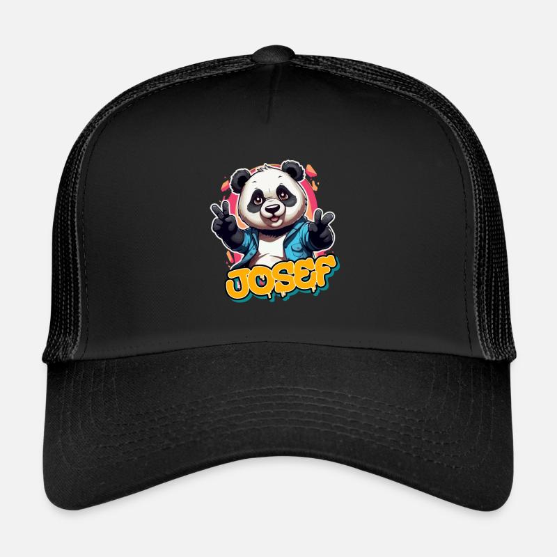JOSEF - Beau prénom de garçon avec panda cool Casquette trucker 