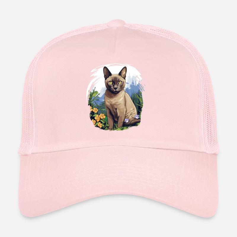 Burmese Cat Burma Katze Trucker Cap