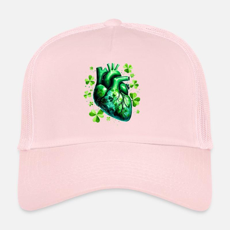 Coeur anatomique avec trèfles Casquette trucker 