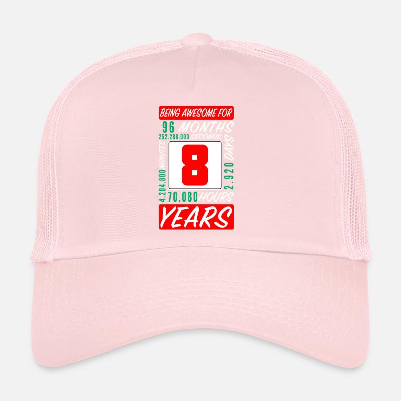 Enfants 8 Ans Anniversaire Mois Heures Casquette trucker 